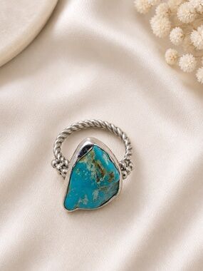 Artisan South Hill Turquoise Ring 9.38 ctw | Sterling Silver Statement Ring
